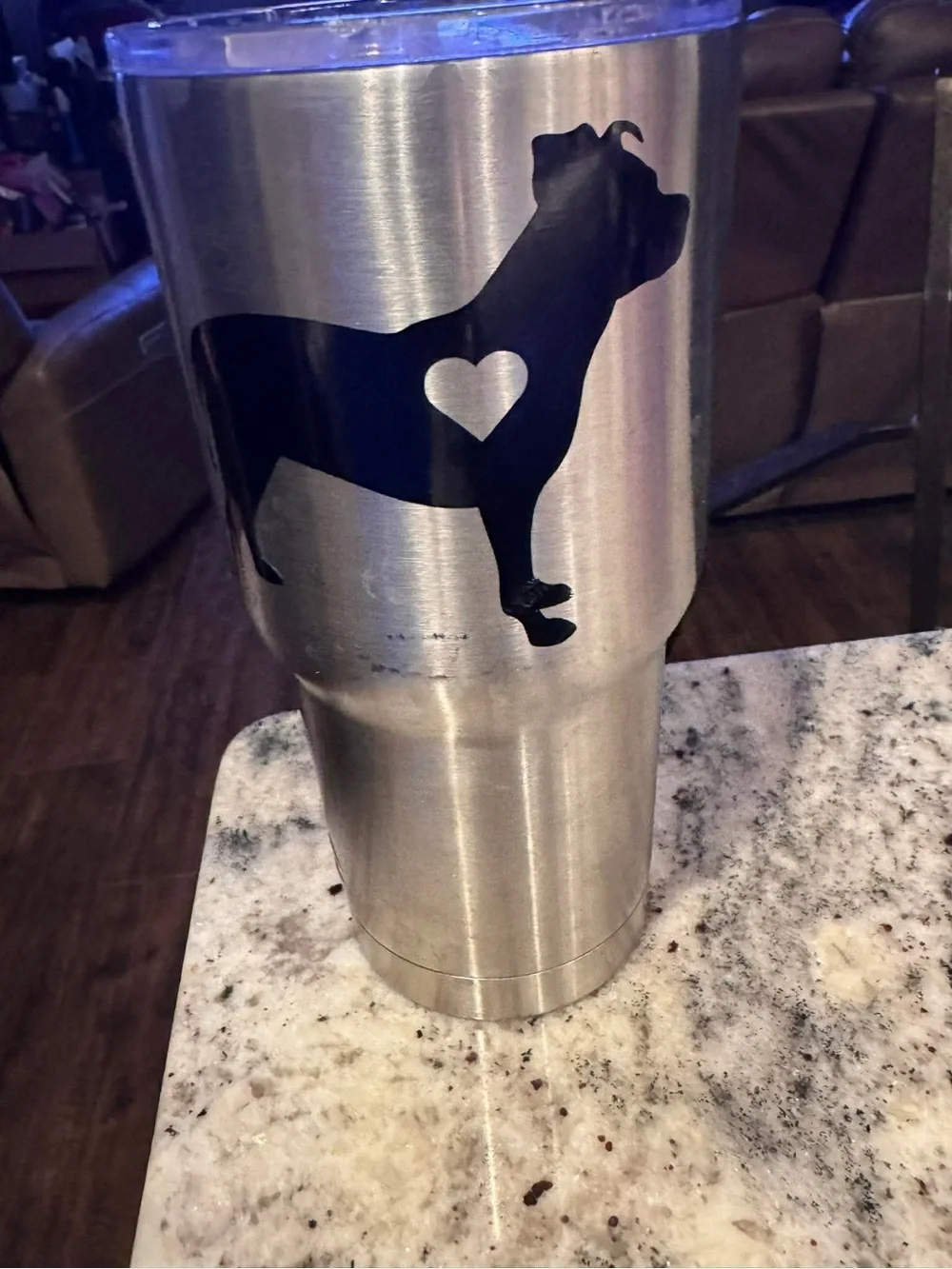 Black Dog Silhouette Stainless Steel Travel Tumbler - Unbranded